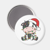 Kuh Weihnachten Winter Tiere Urlaub Kühe Magnet (Vorderseite/Rückseite)