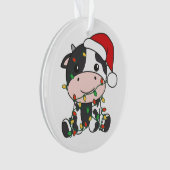 Kuh Weihnachten Winter Tiere Urlaub Kühe Ornament (Vorderseite)