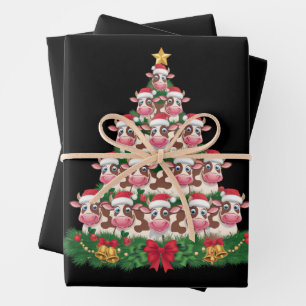 Kuh Weihnachtsbaum Funny Cow Lover Cow Xmas Geschenkpapier Set