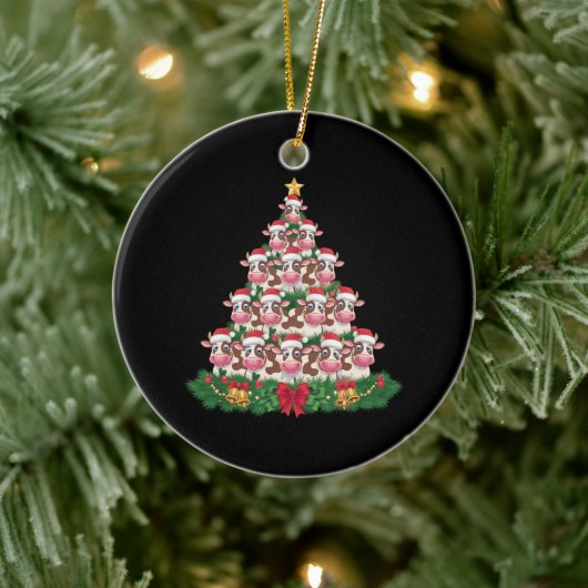 Kuh Weihnachtsbaum Funny Cow Lover Cow Xmas Keramik Ornament (Baum)