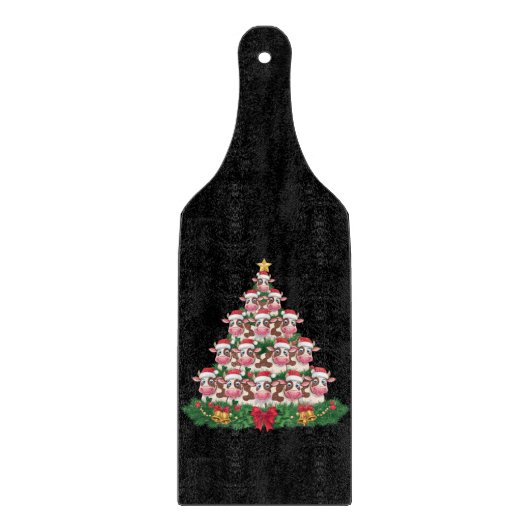 Kuh Weihnachtsbaum Funny Cow Lover Cow Xmas Schneidebrett (Vorderseite)