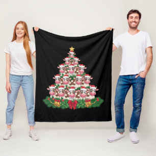 Kuh-Weihnachtsbaum Lustiger Kuhliebhaber Kuh-Weihn Fleecedecke