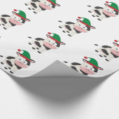 Kuh Weihnachtself Geschenkpapier (Ecke)