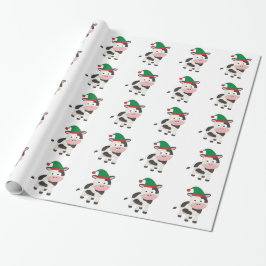 Kuh Weihnachtself Geschenkpapier