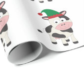 Kuh Weihnachtself Geschenkpapier (Rolleneckpunkt)
