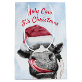 Kuh Weihnachtsfarbe Mittlere Geschenktüte (Vorderseite)
