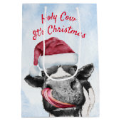 Kuh Weihnachtsfarbe Mittlere Geschenktüte (Rückseite)