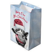 Kuh Weihnachtsfarbe Mittlere Geschenktüte (Rückseite Schrägansicht)