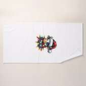 Kuh Weihnachtsfeier Buffalo Kariert Xmas Kuh Lov Badehandtuch (Badehandtuch)