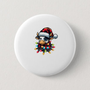 Kuh Weihnachtsfeier Buffalo Kariert Xmas Kuh Lov Button