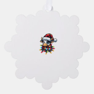 Kuh Weihnachtsfeier Buffalo Kariert Xmas Kuh Lov Ornament Karte