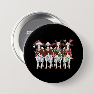Kuh Weihnachtskühe Lover Geschenk Holiday Farm Button