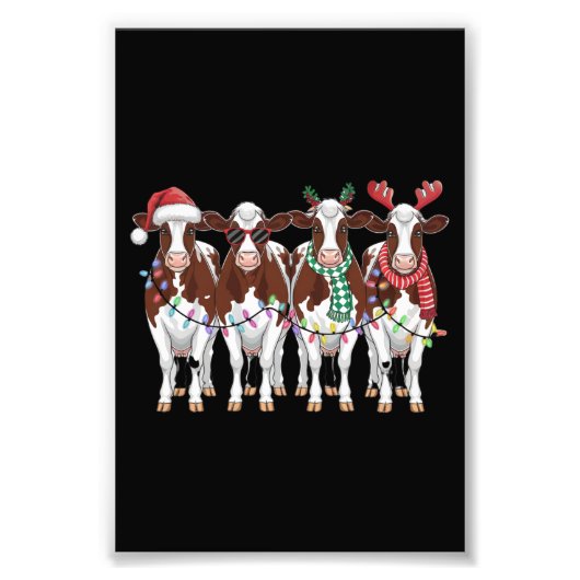 Kuh Weihnachtskühe Lover Geschenk Holiday Farm Fotodruck (Vorne)
