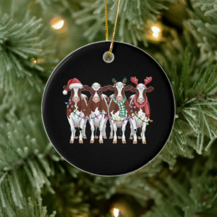 Kuh Weihnachtskühe Lover Geschenk Holiday Farm Keramik Ornament