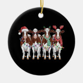 Kuh Weihnachtskühe Lover Geschenk Holiday Farm Keramik Ornament (Vorne)