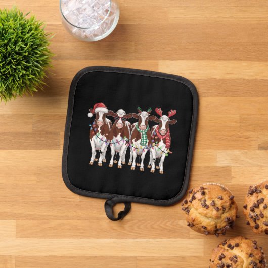 Kuh Weihnachtskühe Lover Geschenk Holiday Farm Topflappen (Oben Unten)
