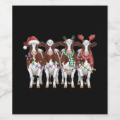 Kuh Weihnachtskühe Lover Geschenk Holiday Farm Weinetikett (Einzelnes Label)