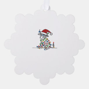 Kuh Weihnachtslicht Ornament Karte