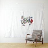 Kuh Weihnachtslicht Wandteppich (Beispiel (Horizontal))
