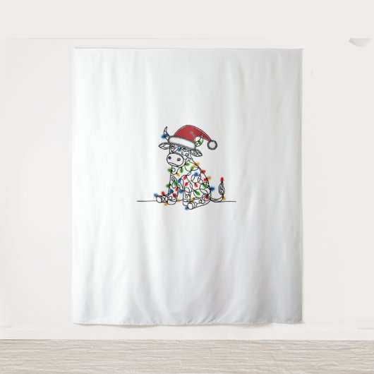 Kuh Weihnachtslicht Wandteppich (Vorderseite)