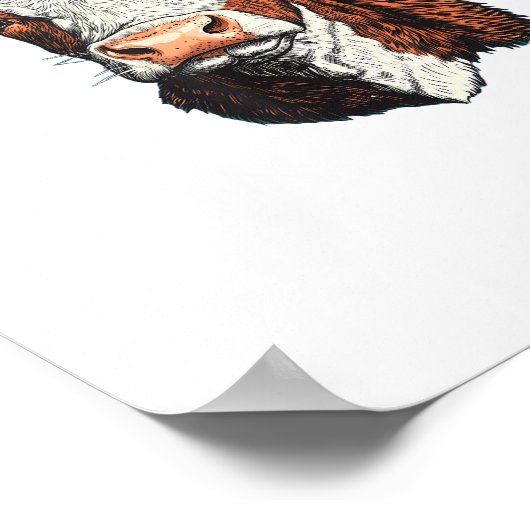 Kuh Weihnachtsmannmütze Weihnachten Weihnachten We Poster (Ecke)