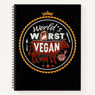Kuh Welten am schlimmsten Vegane Fleisch GRILLEN Notizblock
