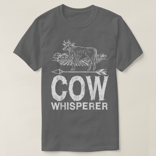 Kuh Whisperer Bauer Vintag T-Shirt (Design vorne)