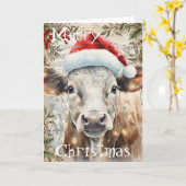 Kuh Winter Weihnachtsgebäck Karte (Gelbe Blume)