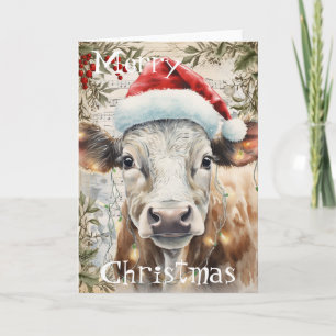 Kuh Winter Weihnachtsgebäck Karte