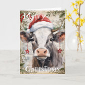 Kuh Winter Weihnachtsgebäck Karte (Gelbe Blume)