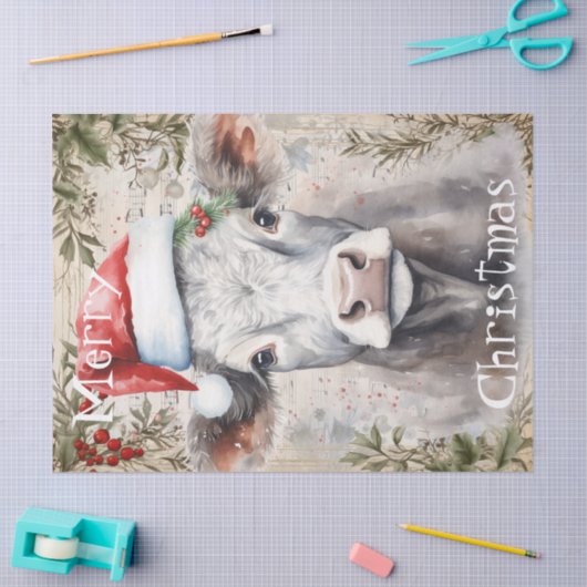 Kuh Winter Weihnachtsgebäck Seidenpapier (Basteln)