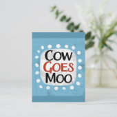 Kuh wird Moo-Postkarte Postkarte (Stehend Vorderseite)