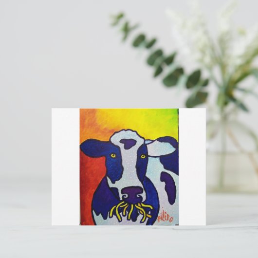 Kuh Wow Piliero Postkarte (Stehend Vorderseite)