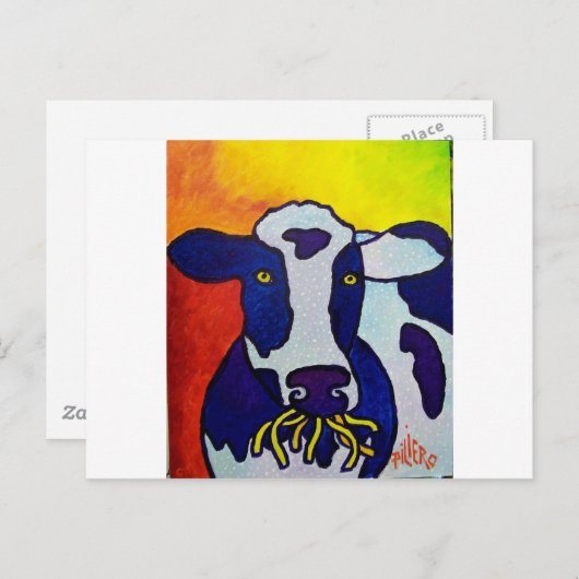 Kuh Wow Piliero Postkarte (Vorne/Hinten)