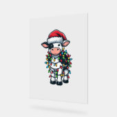 Kuh Xmas Outfit Niedlich Santa Cow Acrylschild (Winkel)