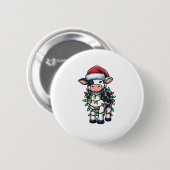 Kuh Xmas Outfit Niedlich Santa Cow Button (Vorne & Hinten)