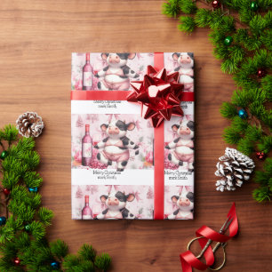 Kuh Yoga Rosa Weihnachtsdekoration Geschenkpapier