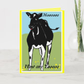 Kuh zeichnend, Sprichwort Mooo, wie geht es dir? Karte (Vorderseite)