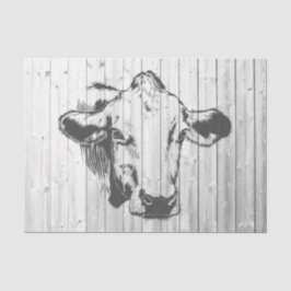 Kuh Zeichnend wetterfestes Holzdekoupage Seidenpapier