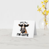 Kuh Zitat: Heilige Kuh, ich bin Niedlich PERSONALI Karte (Gelbe Blume)