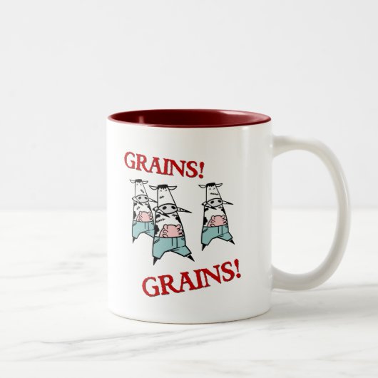Kuh-Zombies Zweifarbige Tasse (Rechts)