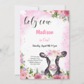 Kuh zum Geburtstag Einladung (Vorderseite)