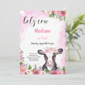 Kuh zum Geburtstag Einladung (Stehend Vorderseite)