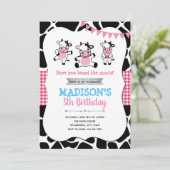 Kuh zum Geburtstag Einladung (Stehend Vorderseite)