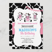 Kuh zum Geburtstag Einladung (Vorne/Hinten)