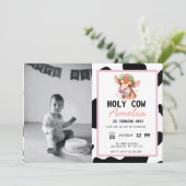 Kuh zum Geburtstag Einladung (Stehend Vorderseite)