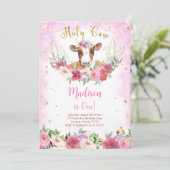 Kuh zum Geburtstag Einladung (Stehend Vorderseite)