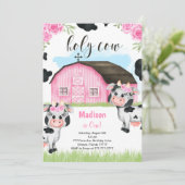 Kuh zum Geburtstag Einladung (Stehend Vorderseite)