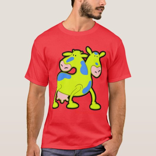 Kuh "zweimal das MOO" T-Shirt (Vorderseite)