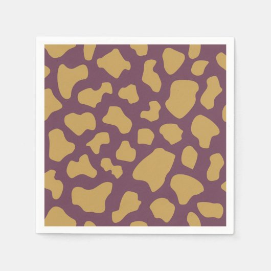 Kuhausdruck in Lila- und Goldmuster-Dekoupage Serviette (Vorderseite)
